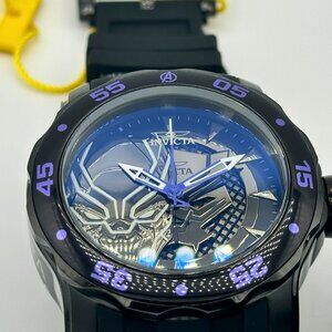 Invicta MARVEL BLACK PANTHER Limited Edition 48mm Black Dial Watch NEW Rare Find
